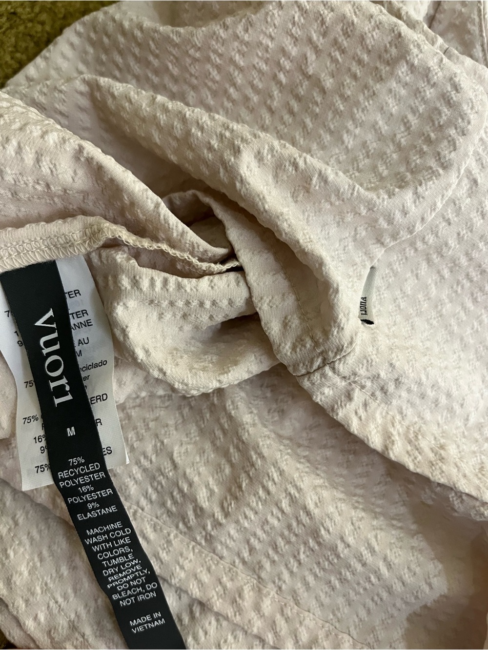 Vuori Villa Textured V Neck Crop Tank Top Tank Beige Ivory Women’s Size M - Picture 5 of 8